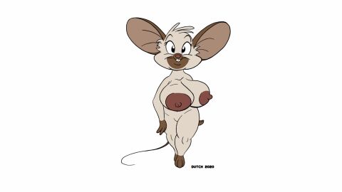 2020 2020s almond_(dutch) animated anthro areola big_areola big_breasts blinking breasts brown_body brown_fur buckteeth digital_media_(artwork) dutch_(artist) featureless_crotch female fur huge_breasts mammal mouse murid murine nipples nude rodent siamese_mouse solo tan_body tan_fur teeth thick_thighs walking