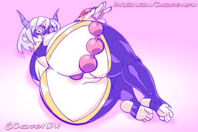 1girls 2024 anal anal_beads anal_beads_in_ass anal_beads_pull anus anus_peek ass bbw big_ass big_butt chickpea digital_drawing_(artwork) eyemask fat_ass feet female female_only greek_toe horns huge_anal_beads huge_ass huge_butt looking_at_viewer looking_over_shoulder mask masked_female massive_ass miss_x_(chickpea) on_side original original_character pink_background presenting_hindquarters pulling_anal_beads pussy pussy_peek red_eyes short_hair simple_background superhero_costume supervillain supervillain_costume supervillainess toes uncensored villain villainess white_hair