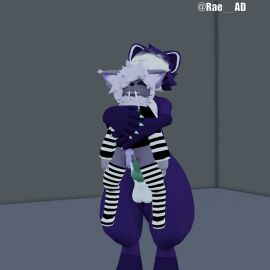 3d animated anthro balls blender_(artwork) canid canine digital_media_(artwork) duo genitals jappy_(zelraccoon) knot male male/male mammal no_sound penis procyonid raccoon regulus_(species) sex size_difference vrchat_model zel_(zelraccoon) zelraccoon