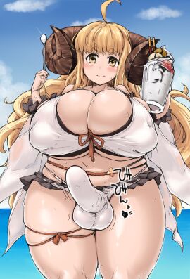 1futa ahoge anila_(granblue_fantasy) animal_humanoid bangs big_breasts biped blonde_hair blush bodily_fluids bottomwear bovid bovid_humanoid breasts bulge caprine caprine_humanoid cleavage clothed clothing cloud curled_horns curvy_figure cutlery day dessert draph erection erection_under_clothes female food fti_crossgender futa_only futanari genderswap genderswap_(fti) genital_outline genitals glistening glistening_body glistening_breasts glistening_clothing glistening_skin granblue_fantasy hair hi_res holding_food holding_object horn huge_breasts humanoid humanoid_hands humanoid_penis ice_cream intersex kanon_(148bpm) kitchen_utensils light-skinned_futa light_skin long_hair looking_at_viewer mammal mammal_humanoid microskirt miniskirt monotone_hair mostly_nude nipple_outline open_mouth open_smile outside pale_skin penis penis_outline rule_63 seaside sheep_girl sheep_humanoid skindentation skirt slightly_chubby smile solo solo_futa spoon standing sweat thick_thighs tight_clothing tongue tools translucent translucent_clothing voluptuous water wide_hips yellow_eyes