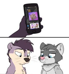 2024 absurd_res anthro comic digital_media_(artwork) duo hi_res male mammal mustelid otter procyonid raccoon simple_background twitter white_background whyvern