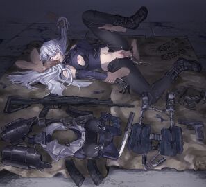 321714-chan ak-15_(girls'_frontline) clothed clothed_sex cum cum_in_pussy death defeated defeated_heroine displayed empty_eyes mechabare military necrophilia ripped_clothing