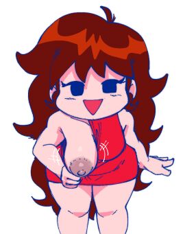 1girls areola areolae auburn_hair big_breasts boobs breasts brown_hair clothed clothed_female female female_focus female_only flashing flashing_breasts friday_night_funkin girlfriend_(friday_night_funkin) hexanne nipples one_breast_out red_dress revealing_breasts smile smiling_at_viewer solo solo_female tagme