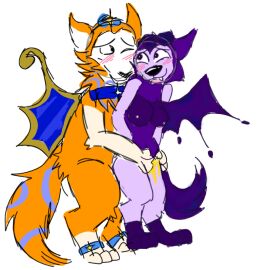 animal_genitalia animal_jam animal_penis anthro bat_wings blush breasts connorisgai furry gay gay_sex male male/male male_only penis sex tagme wings wolf wolf_(animal_jam) yaoi