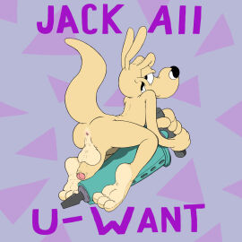 1:1 anthro anus ass balls digital_media_(artwork) english_text feet gay gay_anal gay_male gay_sex genitals hi_res homosexual homosexual_male humanoid_genitalia humanoid_penis humor jackhammer looking_at_viewer looking_back looking_back_at_viewer macropod male male/male male_penetrated mammal marsupial nickelodeon nude penis power_tool pun raised_tail rear_view rocko's_modern_life rocko_rama smile solo solo_male sparkle_cat tail text thick_tail tools wallaby