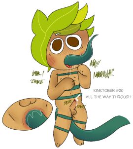 1boy 99cookiepiss all_the_way_through anal anal_sex anus ass balls ballsack blush brown_eyes bulging_eyes choking_on_tentacle close-up color colored cookie_run cum cumming cumming_from_anal_sex cumming_while_penetrated cumshot dangling_legs dubious_consent ejaculation english english_text erection flabbergasted gay green_hair herb_cookie kinktober kinktober_2024 leaf_hair light-skinned_male light_skin male male_only male_penetrated malesub moaning muffled_moaning naked naked_male nude nude_male onomatopoeia oral oral_sex penetration penis questionable_consent restrained restrained_by_tentacles saliva saliva_drip shaded shocked shocked_expression stretched_anus tentacle tentacle_sex text tight_anal tight_fit tongue tongue_out vein veiny_penis wackymustdie white_background wide_eyed