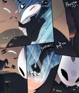 anthro arthropod balls_deep bodily_fluids butt_slap duo female flea from_behind_position hand_around_neck hollow_knight_(franchise) hornet_(hollow_knight) insects kratt_(hollow_knight:_silksong) male male/female penetration phosenpai questionable_consent sex slap spanking team_cherry tears