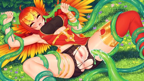 16:9_aspect_ratio 1girls 2d 3840x2160 4k 4k_resolution after_sex afterglow ahe_gao ahoge arms_bound belgerum bird_girl blush bob_cut bondage bound bound_arms bound_by_tentacles bound_legs bracelet clothed clothed_female clothed_sex clothing_aside clothing_pull cum cum_in_pussy cum_inside cum_on_tentacle cumdrip detailed_background drooling eyes_rolling_back fantasy feathered_wings feathers female female_focus female_penetrated flare_(slimy_sextet) flowers forest_sex game_cg grabbing_tentacle gradient_hair grass green_tentacles hand_on_tentacle harpy head_wings hi_res high_res high_resolution highres interspecies kemonomimi leaning_back legs_apart legs_bound legs_held_open legs_open legs_spread looking_pleasured lying lying_on_back lying_on_ground medium_hair monster_girl multicolored_hair nakadashi nature_background nonconsensual open_mouth outdoor_sex outdoors phoenix pleasure_face pubic_hair pussy raped_by_monster red-haired_female red_eyes red_hair restrained restrained_arms restrained_by_tentacles restrained_legs sex sex_in_forest short_shorts shorts slime slime_monster slime_tentacle slimy_sextet solo solo_female solo_focus sports_bra tentacle tentacle_bondage tentacle_cum tentacle_grab tentacle_in_pussy tentacle_on_female tentacle_penetration tentacle_rape tentacle_restraint tentacle_sex tentacles_around_arms tentacles_around_legs tongue tongue_out torn_clothes torn_clothing torn_shorts transparent_tentacles uncensored vaginal_penetration vaginal_sex violation visual_novel widescreen wings wings_on_head yellow-haired_female yellow_hair