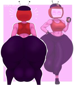 1futa alternate_version_available ass ass_focus back_view balls breasts bulge cap casual_exposure cleavage forsaken_(roblox) front_view futa_only futanari huge_ass huge_balls huge_cock muscular_female oblivious orangedraws penis red_crop_top roblox roblox_game robloxian robot robot_girl simple_background solo standing thick_thighs thighs tv_head two_poses veeronica veiny_penis wide_hips