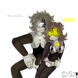 1boy 1girls 2d cyn_(murder_drones) cyzzaer female glitch_productions humanoid male male/female murder_drones n_(murder_drones) n_worker_drone robot robot_boy robot_girl robot_humanoid screen_face white_body worker_drone