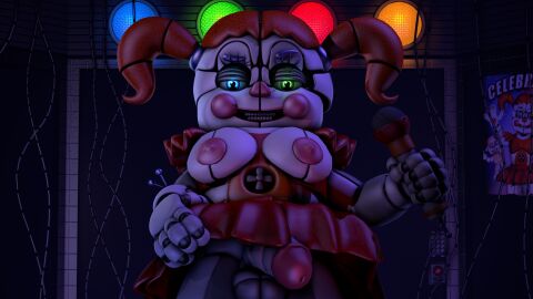 1girls 3d accurate_model animatronic baby_(fnafsl) balls ballsack big_breasts big_penis blue_eyes breasts circus_baby circus_baby_(fnaf) circus_baby_(original) clothing clown clown_girl curvaceous curvy curvy_figure dark disgusted erect_nipples female female_only five_nights_at_freddy's full_color futanari green_eyes holding_object huge_balls huge_breasts intersex looking_down mostly_clothed nipples no_panties no_penetration penis penis_pointing_toward_viewer pov red_clothing red_hair robot robot_girl skirt skirt_lift skirt_pull solo teasing teasing_viewer thick_thighs twintails upskirt