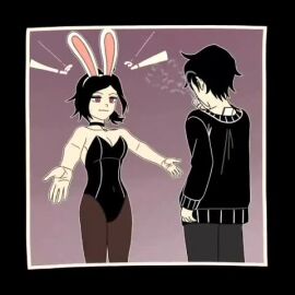 andrew_graves animated ashley_graves brother_and_sister bunny_ears bunny_girl bunnysuit heart hug incest leyley smile tagme teasing the_coffin_of_andy_and_leyley video