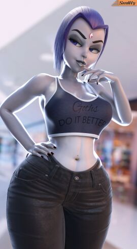 3d dc_comics female female_only goth goth_girl high_resolution highres monster no_source raven_(dc) smitty34 solo teen_titans white_female