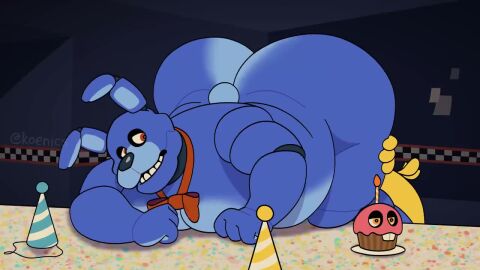 anal anilingus animated animatronic anthro anthro_on_anthro anthro_only ass bent_over bent_over_table blue_body bonnie_(fnaf) bottom_heavy brown_eyes chica_(fnaf) cupcake_(fnaf) eating_ass fat_ass five_nights_at_freddy's huge_ass huge_ass_(male) jiggling_ass koenics lagomorph loop looping_animation male male/female male_focus no_sound oral rabbit rabbit_ears rimming rimming_male robot robot_anthro robot_joints scottgames shorter_than_10_seconds solo_focus tagme thick_thighs video