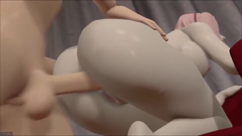 1boy 1boy1girl anal anal_sex animated ass_focus big_ass big_penis boruto:_naruto_next_generations dantesix doggy_style female milf pink_hair sakura_haruno tagme video