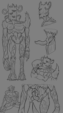 2024 2boys anal anal_sex anthro digital_drawing_(artwork) digital_media_(artwork) duo duo_focus enderman gay gay_sex long_tongue magicwaterz male male/male male_anthro male_focus male_only male_penetrated male_penetrating male_penetrating_male minecraft monster penile penile_penetration penis the_creaking_(minecraft) tree unusual_anatomy unusual_genitalia unusual_penis