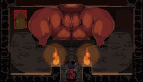 2girls alternate_version_available ass big_ass big_butt big_pussy breastwizard bubble_ass bubble_butt chubby chubby_female clothing curvaceous curvy curvy_figure dark dark_room female female_only fire fully_clothed giantess goat goat_girl hooves horns huge_ass hyper_ass larger_female nude pixel_art plump_labia plump_pussy pussy size_difference smaller_female solo_focus tagme thick_thighs unseen_female_face wide_hips yellow_eyes