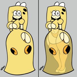 boob_window cheese cheese_toppin looking_at_viewer panties pizza_tower stockings toppin_gals_minus8 translucent_clothing