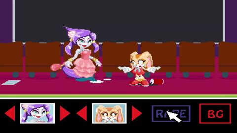 big_breasts clothes_ripping cream_the_rabbit ghost_girl hand_on_clothing lah licking_pussy pleasure_face project_x_love_potion_disaster scissoring size_difference tagme video