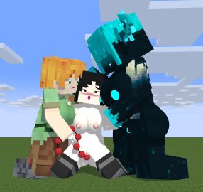 3d 3girls alex_(minecraft) ass black_hair breasts clothed_female cyan_hair cyan_horns cyan_nipples cyan_pussy erect_nipples female glowing_horns glowing_nipples glowing_pussy green_eyes horny_female looking_pleasured lovesweetiepie mine-imator minecraft nipples no_panties nude nude_female orange_hair outdoors outside public pussy red_eyes sex_toy smile square_head stockings tagme threesome tiff_(lovesweetiepie) vaginal_insertion vampire_fangs vampire_girl wardina_(uzuna) wet_pussy yuri