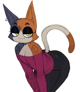 anthro anthro_only ass bedroom_eyes big_ass big_butt blue_body blue_fur breasts bubble_ass bubble_butt calico_cat cat_ears cat_girl cat_tail catgirl clothed clothed_female clothing curvy curvy_female ear_piercing epic_games felid feline female fish_hook fish_hook_piercing flat_chest flat_chested fortnite fur furry half-closed_eyes looking_at_viewer mammal meow_skulls_(fortnite) multicolored_body multicolored_fur orange_body orange_fur seductive seductive_eyes seductive_look seductive_pose seductive_smile small_breasts smile smiling_at_viewer smirk smirking smirking_at_viewer sssonic2 sweater thick_thighs two-tone_body two-tone_fur