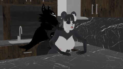 3d furry futanari intersex karelia_(acerattman) karelia_futanari_(acerattman) qi_(scrag_boy) tagme