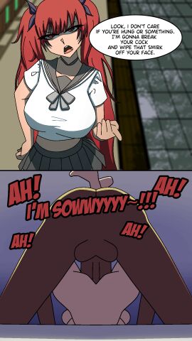 1boy 1girls 2koma animated azur_lane begging_for_mercy begging_to_stop brat bratty_correction bratty_submissive breasts correction corrective_rape dark-skinned_male female honolulu_(azur_lane) instant_loss_2koma interracial large_breasts male mating_press ntr paperplatinum red_eyes red_hair twintails