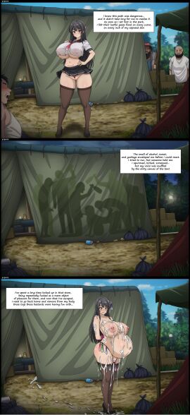 female gangbang group homeless pierced_nipples piercing pregnant pzpana sakurajima_mai seishun_buta_yarou_wa_bunny_girl_senpai_no_yume_wo_minai silhouette silhouette_sex spitroast super_belly tent