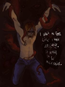 creepy distressed male no_sex_(yet) postal_(series) postal_demon postal_dude rape_fetish restrained schizophrenia shirtless_male tentacle