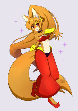 anthro bright_(namrii_) clothed ear_tuft fox furry furry_ears namrii not_porn oc old_bright_(namrii_) shantae_(cosplay) tagme