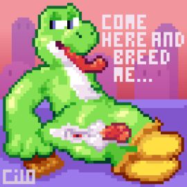 anthro anus ass balls blue_eyes cilokyne clothing condom countershade_butt countershading digital_media_(artwork) footwear footwear_only genitals green_body inviting inviting_to_sex looking_aside lying male mario_(series) mostly_nude nintendo on_side open_mouth outdoors penis pixel_(artwork) pixel_art pixelated presenting presenting_anus presenting_balls presenting_hindquarters purple_grass red_anus red_penis red_sky sexual_barrier_device shoes shoes_only sky small_tail solo solo_focus super_mario_bros. tail text tongue tongue_out white_body yoshi