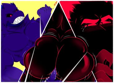 anal anal_sex ass avian avian_humanoid bara beefy_demon_acc big_ass blush corviknight crow crying crying_while_penetrated crying_with_eyes_open demon ethan_(beefy_demon_acc) fast_thrusts from_behind gay jockstrap jockstrap_only jockstrap_pull male penis pokemon_(species) rough_sex sharp_teeth tears tears_of_pleasure veiny_penis yaoi