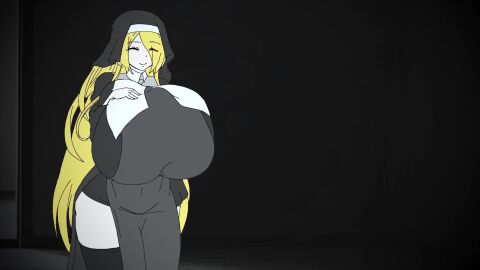 animated big_breasts blonde_hair cum execution femdom multiple_cumshots nun paizuri paizuri_euthanasia paizuri_under_clothes prisoner restrained smug tagme video