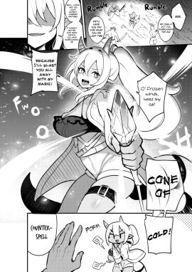 bandit belt big_breasts black_and_white breasts comic_page defeat defeated dungeons_and_dragons female femsub horn horned_female horned_humanoid horns imminent_rape imminent_sex jacket large_breasts magic male manga monochrome onigensou original ponytail tail tiefling