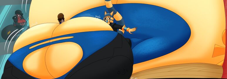 1boy 2girls animal_crossing ankha ankha_kennedy_(user3345) anthro ass between_breasts big_ass big_breasts big_lips bracelet breasts bubble_ass bubble_butt canid canine cherry_(animal_crossing) cleavage colossal_ass colossal_breasts enormous_ass enormous_breasts felid feline female female_focus furry gigantic_ass gigantic_breasts huge_ass huge_breasts hyper hyper_ass hyper_breasts hyper_thighs justin_(user3345) large_ass large_breasts long_nails male massive_ass massive_breasts nintendo stuck tagme tattoo_on_thigh thick_thighs thunder_thighs user3345 wide_hips