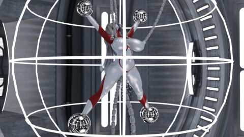 3d alien alien_girl alien_humanoid asian asian_female ass big_breasts bodypaint breasts female female_focus giant_ass giant_breasts giantess glowing_eyes large_ass large_breasts massive_ass massive_breasts massive_butt massive_thighs nude nude_female original original_character ponytail red_body red_bodypaint red_skin restrained silver_body silver_bodypaint silver_hair silver_skin superheroine thick_ass thick_butt thick_hips thick_thighs thighs ultraman_(franchise) ultrawoman yoidore