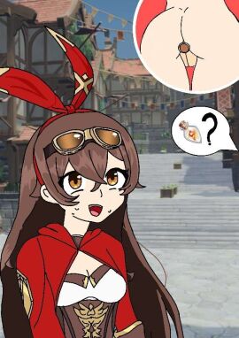 ) amber_(genshin_impact) anal anal_plug ass buttplug female female_only genshin_impact pussy