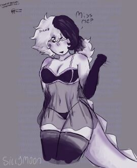 breasts female flirting_with_viewer fundamental_paper_education lingerie movement_lines see-through_clothing sexy_lingerie sheer_clothing sillym0on tail zip_(fundamental_paper_education)