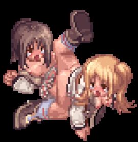 2girls ahe_gao animated animated_gif artist_request ass blonde_hair bouncing_breasts breasts breasts_out brown_hair clothed clothed/nude clothed_female clothed_rape clothed_sex clothing female female/female female_on_female female_only female_rape game_master game_master_(ragnarok_online) gif human human_only legs legs_up lesbian lesbian_rape lesbian_sex light-skinned_female light_skin medium_breasts multiple_females multiple_girls no_panties open_mouth pixel_animation pixel_art ponytail pussy ragnarok_online raped_female scissoring sex short_hair tagme tears thick_thighs thighs transparent_background tribadism twintails yellow_hair yuri