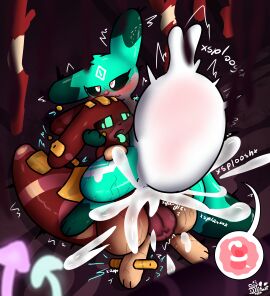 absurd_res balls big_penis blush bodily_fluids breeding_kink bulge cross-eyed cum cum_inside dstitan duo electricity facial_scar female feral fungus genital_fluids genitals gold_(metal) heart_eyes heart_symbol hi_res inflation internal male male/female mushroom ovum paws penetration penile penile_penetration penis pupil raelex_luminarapex_(dstitan) rain_world retracted_balls scar slugcat stomach_bulge sweat sweaty_balls sweaty_genitalia sweaty_legs sweaty_thighs tail tongue tongue_out trav_(nyxikonyx) vaginal_penetration videocult vulva