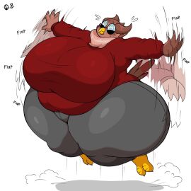 avian bertie_(omegabrawl) big_breasts bird breasts busty busty_male butsy male male_only male_with_breasts omegabrawl owl