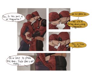 deadpool gay lkikai male male/male male_only marvel marvel_comics peter_parker spider-man spider-man_(series) wade_wilson