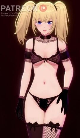 ai_generated ani_(twitter) ani_(xai) animated artist_name bangs bare_shoulders black_background black_bra black_gloves black_panties black_thighhighs, blonde_hair blue_eyes blush bow bra breasts choker cowboy_shot female fishnet_thighhighs fishnets gloves grok grok_(xai) hand_on_hip lace lingerie long_hair looking_at_viewer medium_breasts navel panties patreon simple_background solo standing stomach tagme thighhighs twintails underwear underwear_only vaamos video watermark