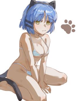 1girls absurd_res absurdres animal_ear_fluff animal_ears animal_tail bare_arms bare_back bare_belly bare_calves bare_chest bare_hands bare_hips bare_knees bare_legs bare_midriff bare_navel bare_shoulders bare_skin bare_soles bare_thighs bare_torso barefoot belly blue-haired_female blue_eyebrows blue_hair blush blush_lines blushing_at_viewer blushing_female bocchi_the_rock! breasts cat_ears cat_tail cleavage collarbone dot_nose elbows eyebrows_visible_through_hair feet female female_focus female_only fingers full_body green-eyed_female green_eyes hairpin half_naked hand_on_floor hand_on_ground hands_between_legs high_resolution high_school_student highres knees legs legs_apart legs_spread light-skinned_female light_skin looking_at_viewer medium_breasts medium_hair mole mole_under_eye naked naked_female nude nude_female ronda schoolgirl short_hair shoulders sideboob simple_background sitting sitting_on_ass sitting_on_floor sitting_on_ground sitting_slender_body slender_waist slim_female slim_waist soles solo spread_legs sweat sweatdrop sweating sweaty sweaty_body sweaty_breasts sweaty_legs sweaty_thighs teenage_female teenager thick_thighs thighs thin_waist v-line white_background yamada_ryou