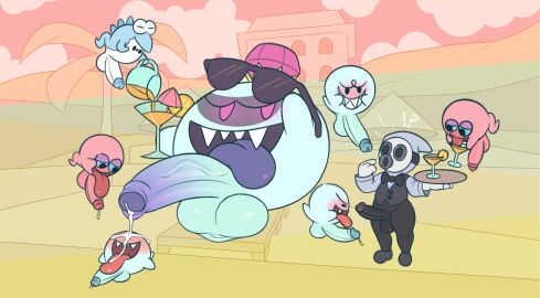 ! 8boys ? balls big_penis blush boo_(mario) butler clothing crown cum cumdrip ejaculation enormous_penis erection gay gemsum glasses huge_cock king king_boo large_penis larger_male luigi's_mansion male male_only mario_(series) multiple_boys multiple_males nintendo non-human non-human_only open_mouth penis penis_size_difference royalty sharp_teeth shy_guy size_difference smaller_male sunglasses tongue tongue_out toony waddling_head wine wine_glass