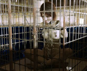 3d artist_request bondage cage cage_wagon chains character_request copyright_request female vehicle