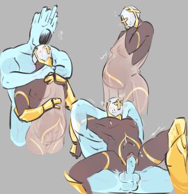 1boy 1cuntboy angel armpits arms_up balls breasts clitoris color cuddling cuntboy cuntboy_with_breasts cute faceless_character faceless_male fetal_movement gabriel_(ultrakill) grey_background heart heavily_pregnant helmet helmet_only hi_res human intersex male male_on_cuntboy masked masked_male minos_prime_(ultrakill) moaning multiple_images muscular muscular_male new_blood_interactive nipples outie_navel penis penis_in_pussy pregnancy_progression pregnant pregnant_belly pregnant_cuntboy pussy ready_to_pop restrained sheer sigmaslacefront small_breasts submissive_male transparent_body transparent_clothing ultrakill vaginal_penetration vaginal_sex vein veins