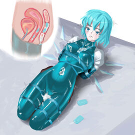 absurdres all_three_filled alternate_costume ass bladder bladder_plug bodysuit bondage bound breasts butt_plug cirno cross_section cum cum_in_ass cum_in_mouth cum_on_body cum_on_breasts cum_on_clothes cum_on_stomach egg_vibrator facial female female_only female_urethral_insertion femsub forced_orgasm gloves heart heart-shaped_pupils highres latex latex_clothing latex_gloves neglect_play orgasm pussy reina_(pixiv84282445) remote_control_vibrator restrained rope self-upload sex_toy symbol-shaped_pupils touhou urethral_insertion vaginal_urethral_insertion vibrator x-ray