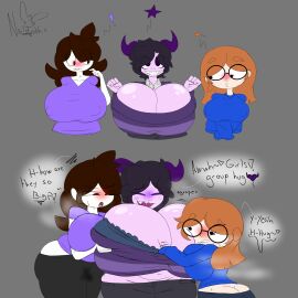 ass ass_crack bra breast_grab breasts breasts_bigger_than_head butt_crack casual_nudity cleavage clothed female female_only groping huge_ass huge_breasts hyper_breasts illymation ilyssa_levy jaiden jaiden_animations jellybean_(mcyt) mcyt minecraft minecraft_youtubers nailstrabbit nipples_visible_through_clothing no_bra twitch twitch.tv twitch_streamer twitter twitter_username youtube youtuber youtubers yuri