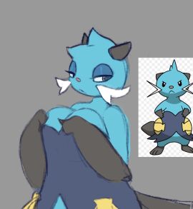 artesjsc big_breasts blue_body blue_fur breasts cyan_body cyan_fur dewott digital_media_(artwork) female furry hi_res nintendo otter pokemon pokemon_(species) pokémon_(species) reference_image tagme teal_body teal_fur